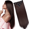 16 Clips Long Straight Hair Extensions - Effortless Glamor