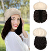 Wigyy Berets Cap with 8 Inch Wavy Curly Hat Wig - Effortless Glamor