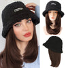 Lamb Hair Fisherman Hat mid-Length Wig - Effortless Glamor