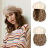 Wigyy Berets Cap with 8 Inch Wavy Curly Hat Wig - Effortless Glamor