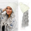 WigyyIns Hot Hat Hair Extension Long Wavy Curly White Hat Wig - Effortless Glamor