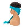 Hot Sexy Kinky Black Curly Wig with Long Water Blue Headband - Effortless Glamor