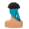 Hot Sexy Kinky Black Curly Wig with Long Water Blue Headband - Effortless Glamor