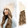 WigyyIns Hot Hat Hair Extension Long Wavy Curly White Hat Wig - Effortless Glamor