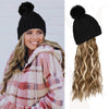 WigyyIns Hot Hat Hair Extension Long Wavy Curly Black Hat Wig - Effortless Glamor