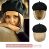 Wigyy Bob Hat Wig 9.5 Inch Straight Short Synthetic Bobo wigs Hat with hair Natural balck French Wool Artist Attached - Effortless Glamor