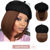 Wigyy Bob Hat Wig 9.5 Inch Straight Short Synthetic Bobo wigs Hat with hair Natural balck French Wool Artist Attached - Effortless Glamor