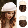 Wigyy Berets Cap with 8 Inch Wavy Curly Hat Wig - Effortless Glamor