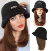 Lamb Hair Fisherman Hat mid-Length Wig - Effortless Glamor