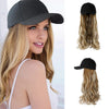 Ins Hot24" Long Curly Wavy Hairpiece Adjustable Baseball Cap Attached Natural Wig for Women Girls Bleach Blonde - Effortless Glamor