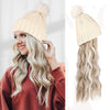 WigyyIns Hot Hat Hair Extension Long Wavy Curly White Hat Wig - Effortless Glamor