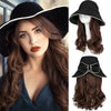 Summer Fashion Long Curly Hair Bow Hat Wig - Effortless Glamor