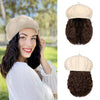 Wigyy Berets Cap with 8 Inch Wavy Curly Hat Wig - Effortless Glamor