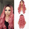 Ombre Red Long Body Wavy Natural Mini Lace Front Wigs 