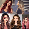 Ombre Red Long Body Wavy Natural Mini Lace Front Wigs 