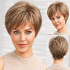 Brown Short Pixie Cut Wig with Bangs – Bob Layered Wig for Women