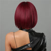 Short Wine Red Bob Wig for Women – Burgundy with Thick Bangs, Heat-Resistant Synthetic 