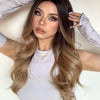 Hot Brown OmbreBlonde Wavy Long Mini LaceWigs - Effortless Glamor