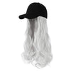 Ins Hot24" Long Curly Wavy Hairpiece Adjustable Baseball Cap Attached Natural Wig for Women Girls Bleach Blonde - Effortless Glamor