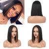 Ins Hot Mixed Dark Brown and Blonde Color Synthetic Wigs Short Straight Bob - Effortless Glamor