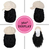 Newsboy Cap with 10 Inch Wavy Curly Hair Extensions for Women - Effortless Glamor