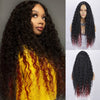 Ins Hot Long Jerry Curl Black Heat Resistant Fiber Middle Part Natural HairlineWigs