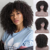 Short Afro Kinky Curly Blond Wig with Bangs