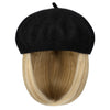 Wigyy Bob Hat Wig 9.5 Inch Straight Short Synthetic Bobo wigs Hat with hair Natural balck French Wool Artist Attached - Effortless Glamor