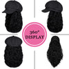 Newsboy Cap with 10 Inch Wavy Curly Hair Extensions for Women - Effortless Glamor