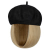 Wigyy Bob Hat Wig 9.5 Inch Straight Short Synthetic Bobo wigs Hat with hair Natural balck French Wool Artist Attached - Effortless Glamor