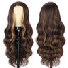 Ins Hot Women's Long Wavy Middle Part Heat ResistantMini Lace Wig