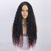 Ins Hot Long Jerry Curl Black Heat Resistant Fiber Middle Part Natural HairlineWigs