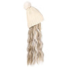 WigyyIns Hot Hat Hair Extension Long Wavy Curly White Hat Wig - Effortless Glamor