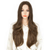 Ins Hot Long Layered Wig Black Middle Part Wavy Wigs - Effortless Glamor