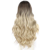 Long Wavy Middle Part Hair Ombre Brown Blonde Red Wigs