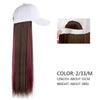 Wigyy White Baseball Cap Adjustable Long Straight Hair a Variety Of Colors - Effortless Glamor