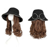 Summer Fashion Long Curly Hair Bow Hat Wig - Effortless Glamor