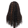 Afro Curly Long Brown Natural Water Wave Wig with Headband - Effortless Glamor