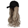 Ins Hot24" Long Curly Wavy Hairpiece Adjustable Baseball Cap Attached Natural Wig for Women Girls Bleach Blonde - Effortless Glamor