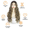 Ins Hot Brown Mixed Blonde Long Wavy Mini Lace Front Wigs - Effortless Glamor