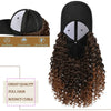 Ins Hot Baseball Cap with 16 Hair Extensions Adjustable Wig Hat Attached African Kinky Curly Hairpiece - Effortless Glamor