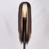 Brown Highlights Long Straight Hair Mini Lace Front Wig