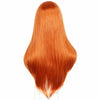 Long WaveOrange Lace Wig for Women Daily Makeup Heat Resistant Fiber Middle Deep T Part Synthetic Lace Front Wigs