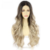 Long Wavy Middle Part Hair Ombre Brown Blonde Red Wigs