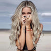 Ins Hot Brown Mixed Blonde Long Wavy Mini Lace Front Wigs - Effortless Glamor