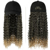 Ins Hot Baseball Cap with20 Hair Extensions Adjustable Wig Hat Attached African Kinky Curly Hairpiece - Effortless Glamor