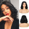 T-Lace Front Short Wavy BlackShoulder LengthWigs