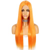 Long WaveOrange Lace Wig for Women Daily Makeup Heat Resistant Fiber Middle Deep T Part Synthetic Lace Front Wigs