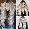 Ins Hot Brown Mixed Blonde Long Wavy Mini Lace Front Wigs - Effortless Glamor