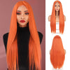 Long Straight Brown Mix Blonde Wigs for Women Middle Part Cosplay Wig - Effortless Glamor